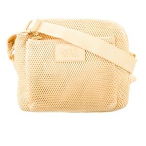 Dagne Dover Yellow Air Mesh Minimalist Crossbody Bag with Dust Bag